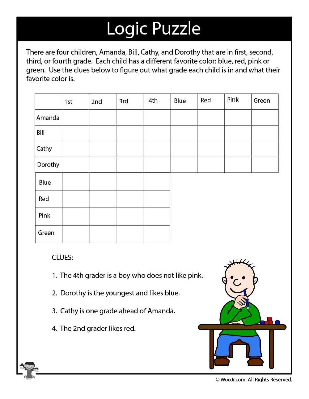 Free Printable Logic Puzzles With Answers Pdf