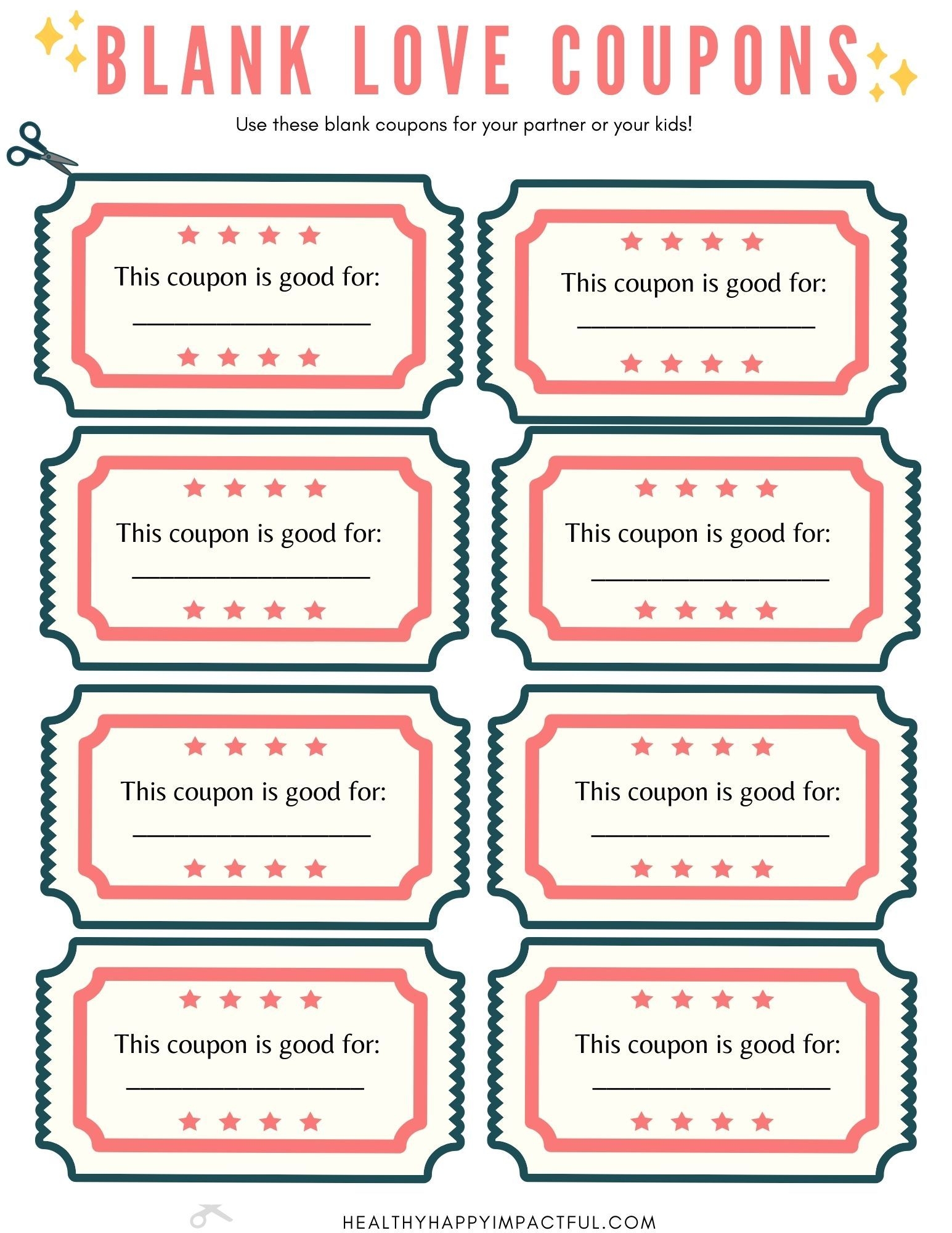 Free Printable Love Coupons Template