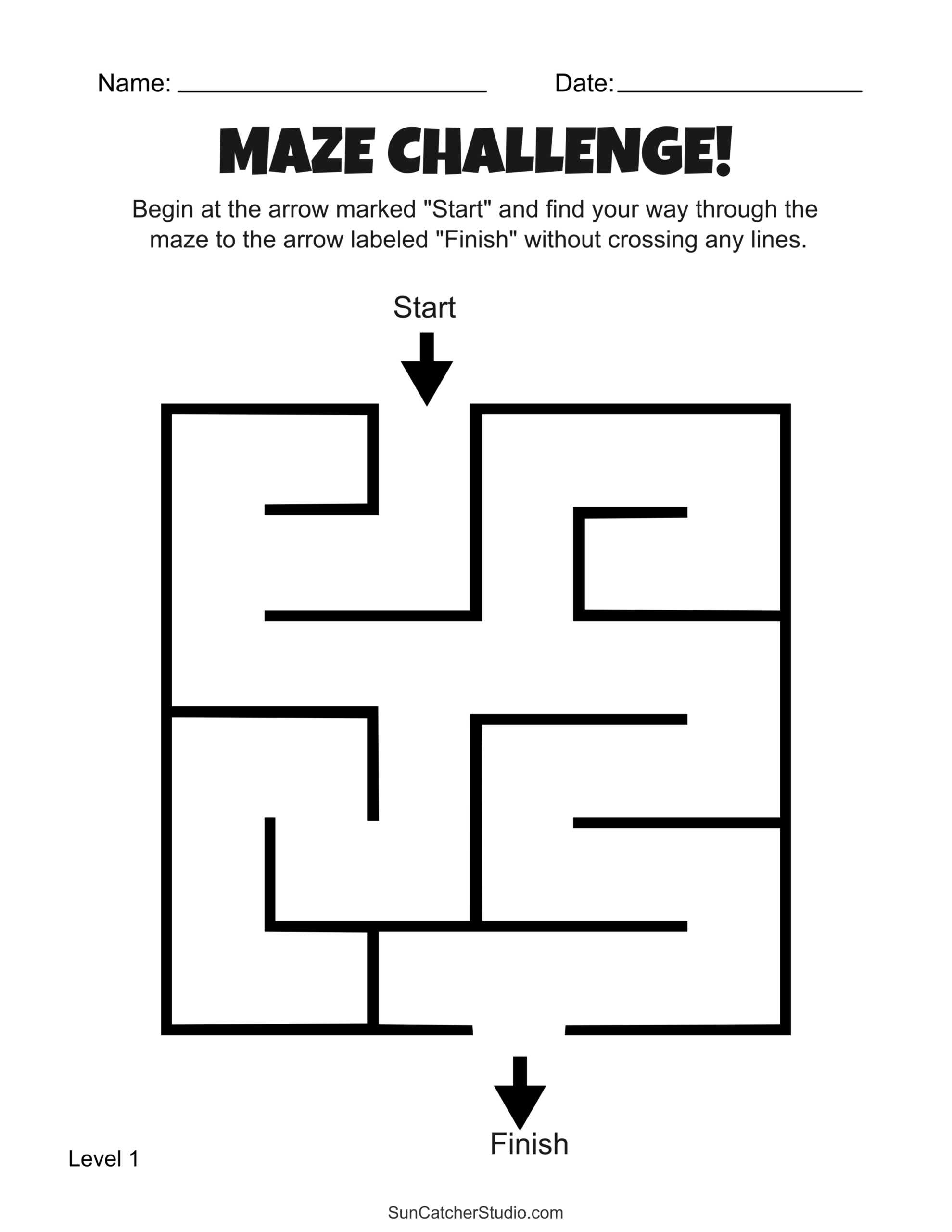 Free Printable Maze Worksheets For Kids