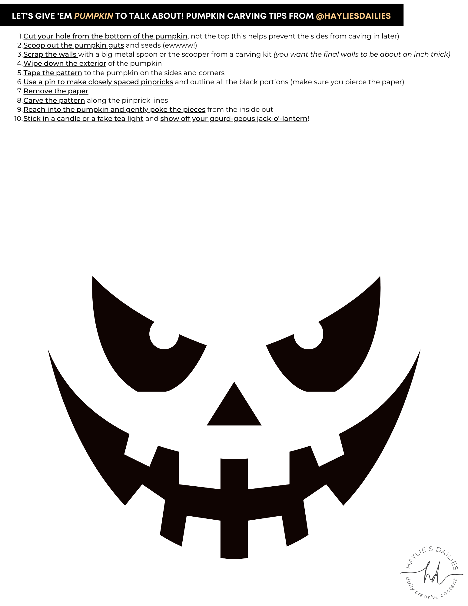 Simple Pumpkin Template Printable
