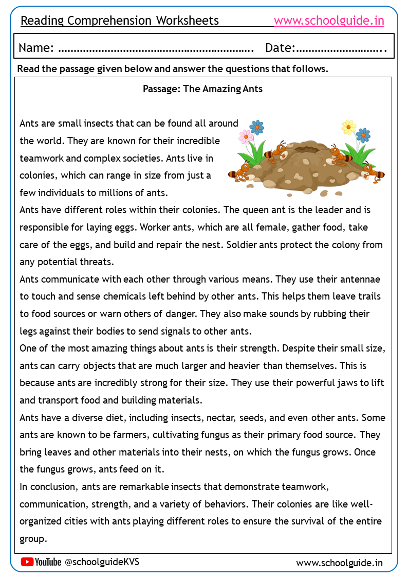 Free Printable Reading Worksheets