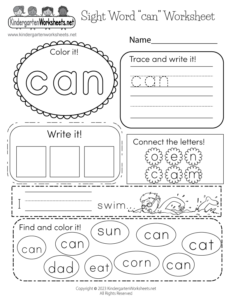 Free Printable Sight Word Tracing Worksheets