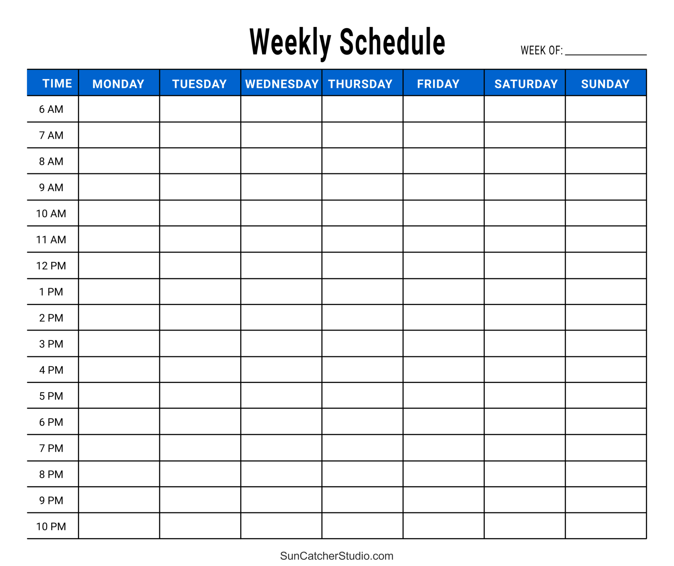 Free Printable Weekly Calendar Template