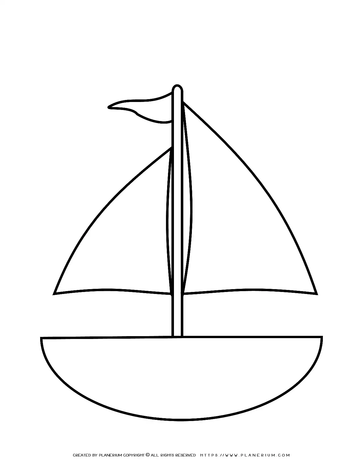 Free Sailboat Outline For Kids Sea Lessons amp Crafts