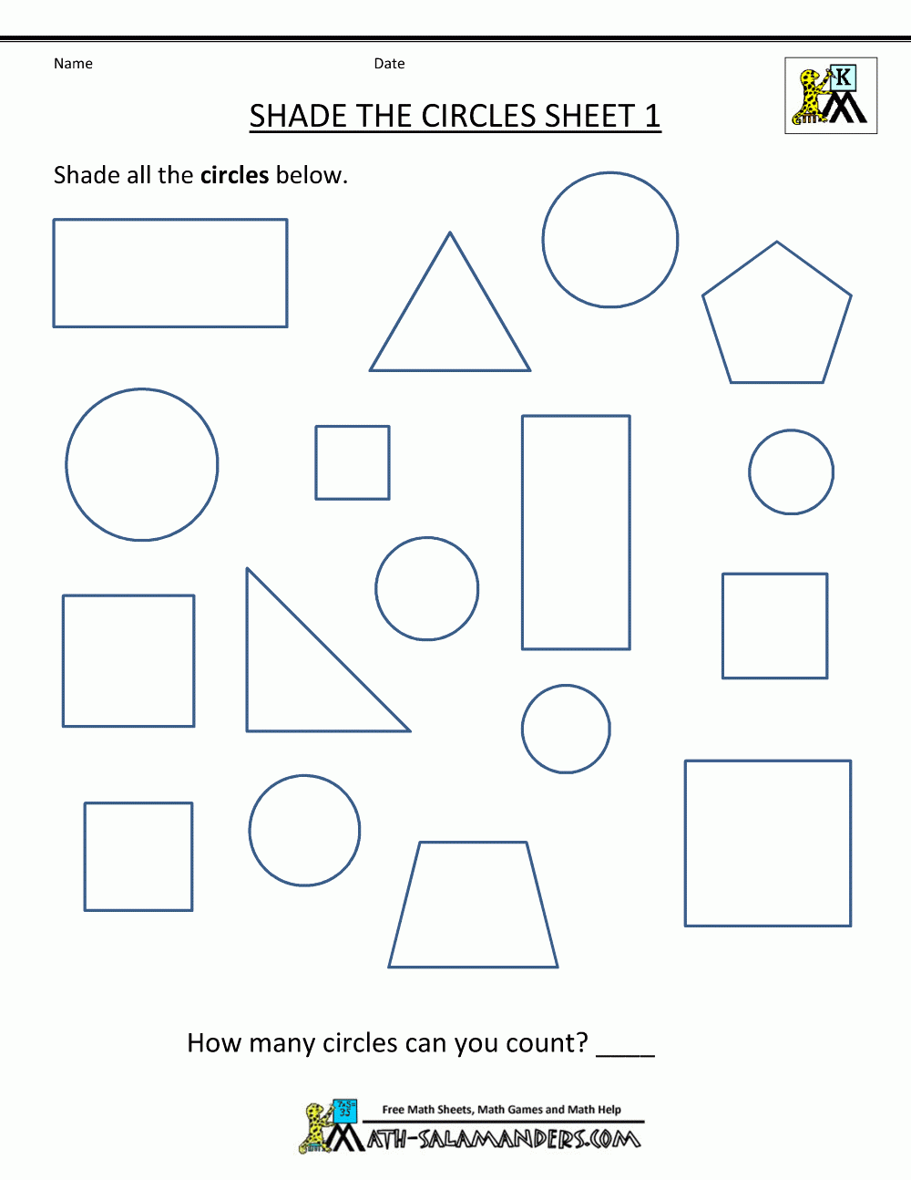 Printable Shapes Worksheets