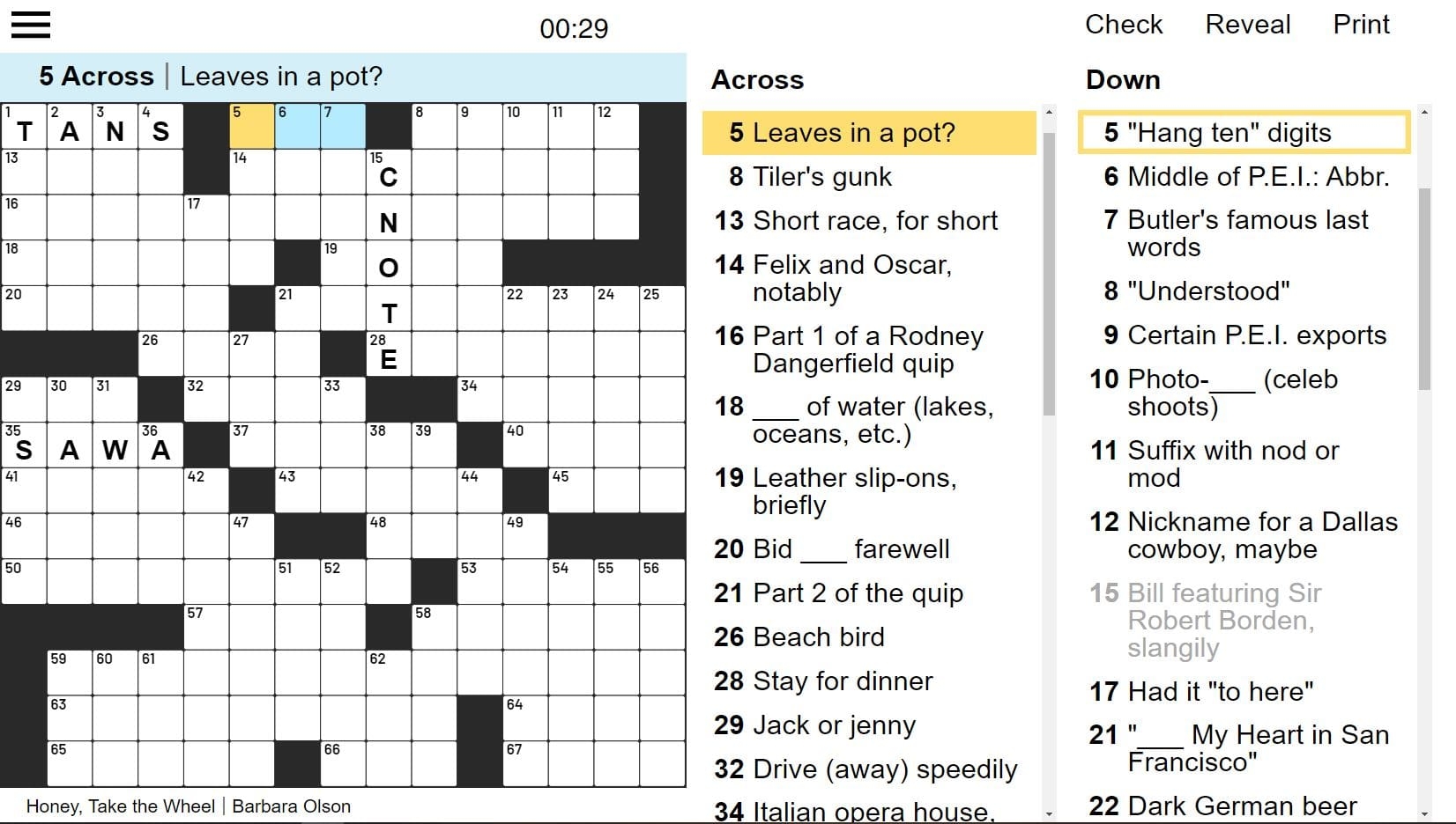 Printable Online Crossword Puzzles Themed