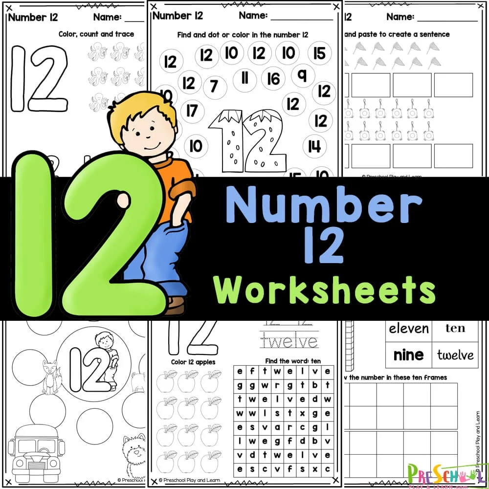 Number 12 Worksheets Preschool Free Printable
