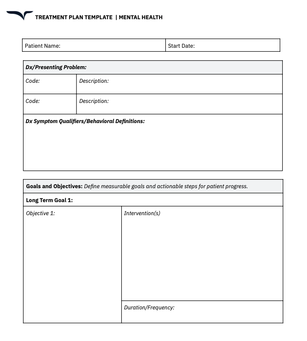 Free Treatment Plan Templates How To Write Them