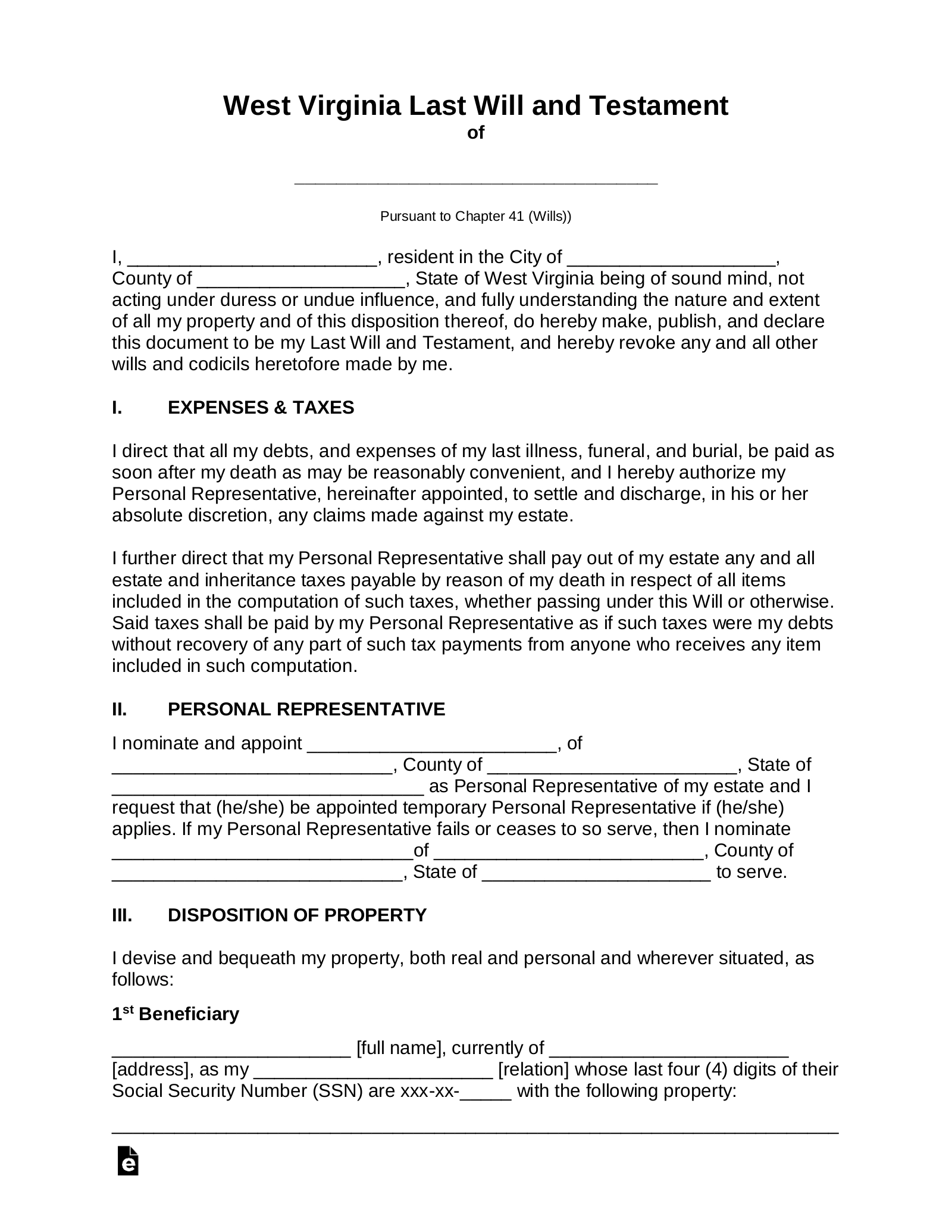 Living Will Forms Free Printable Wv