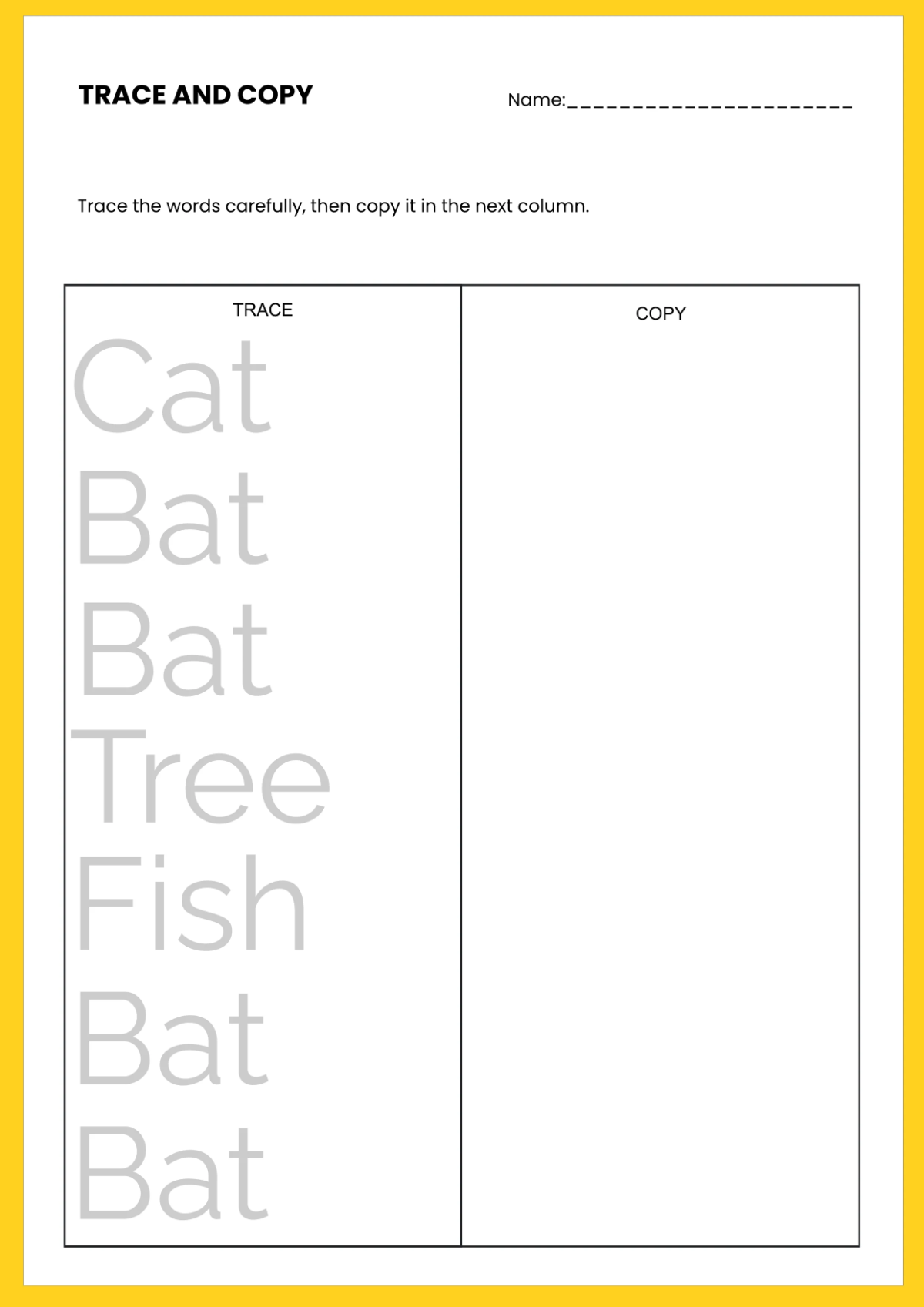 Free Printable Worksheet Templates