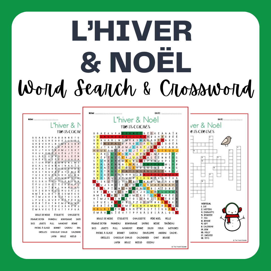 FRENCH Christmas No l Word Search amp Crossword Activities Made By 