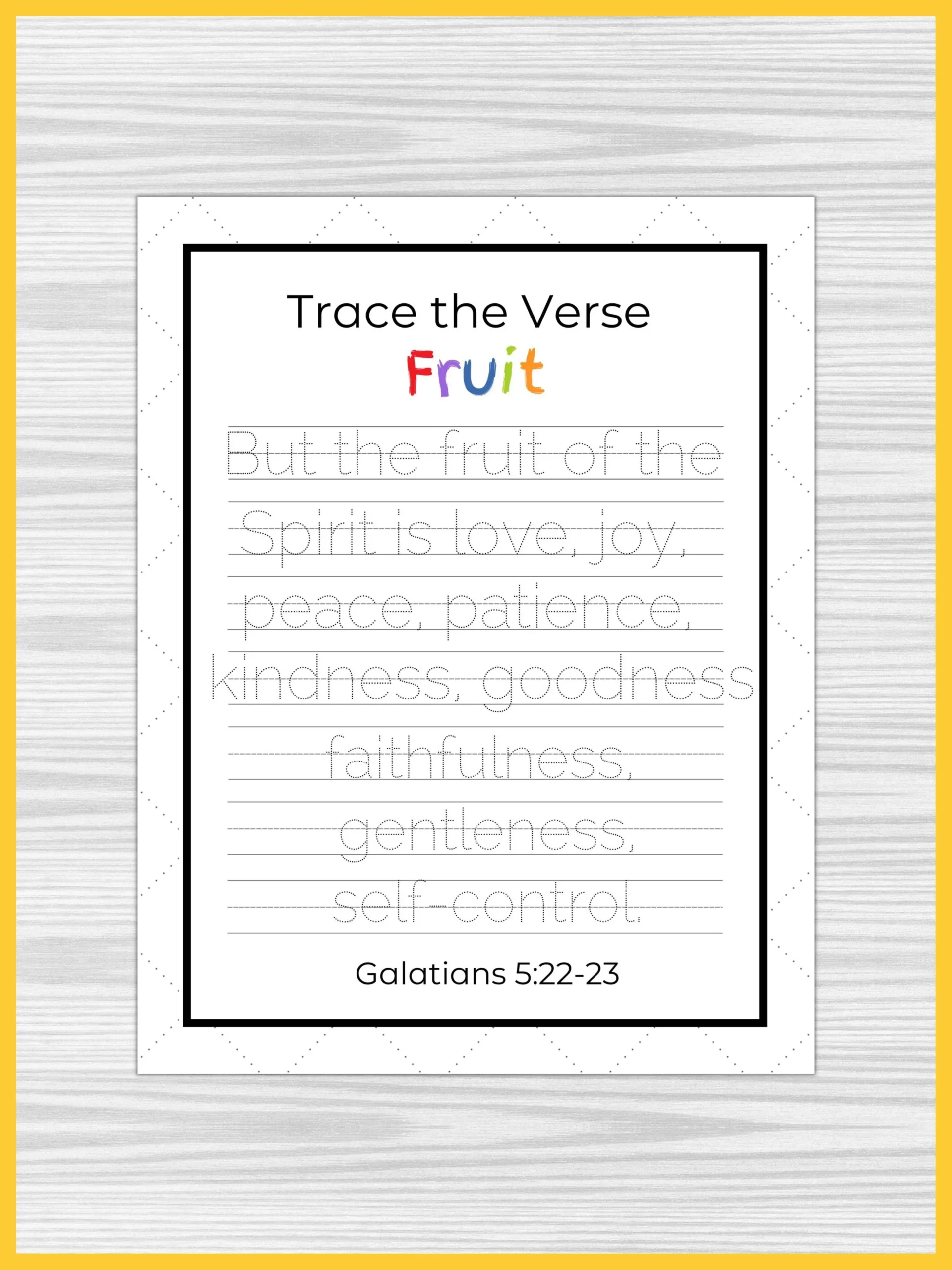 Printable Fruit Of The Spirit Worksheets