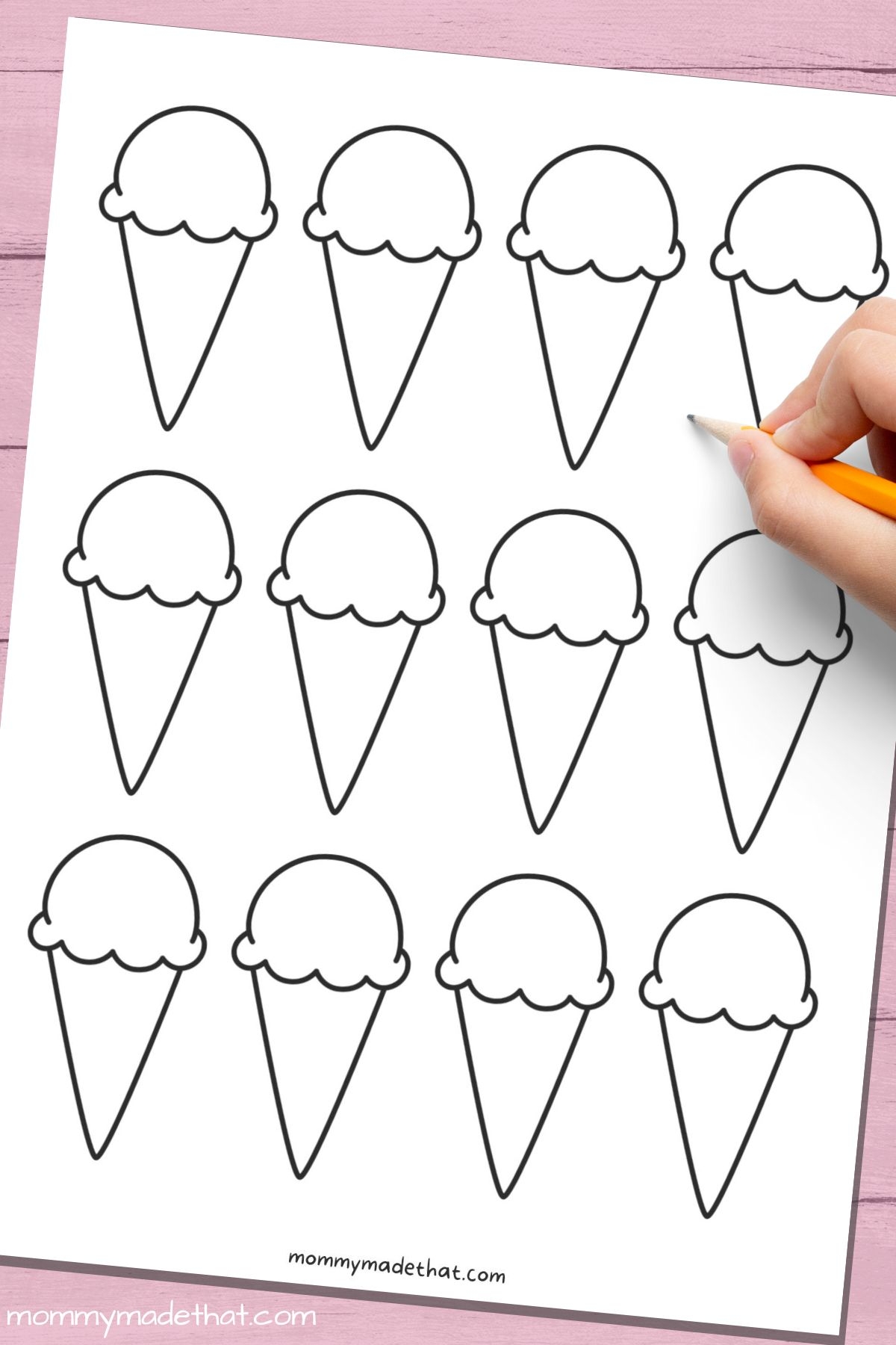 Printable Ice Cream Scoop Template