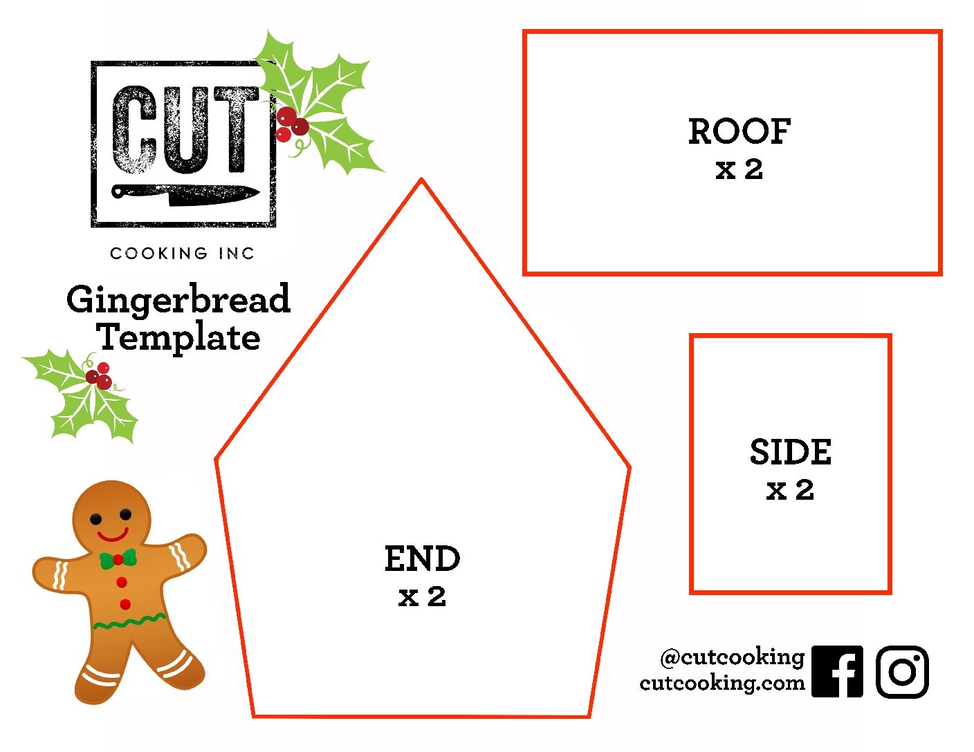 Free Printable Gingerbread House Templates