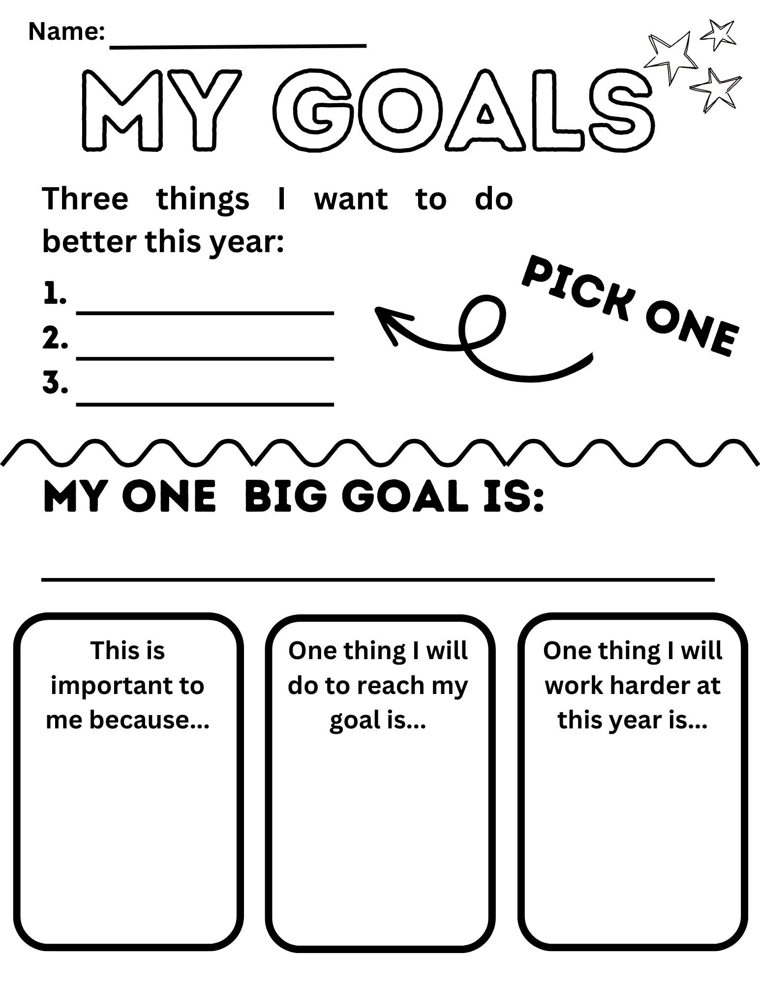 Goal Setting Worksheet For Kids Printable