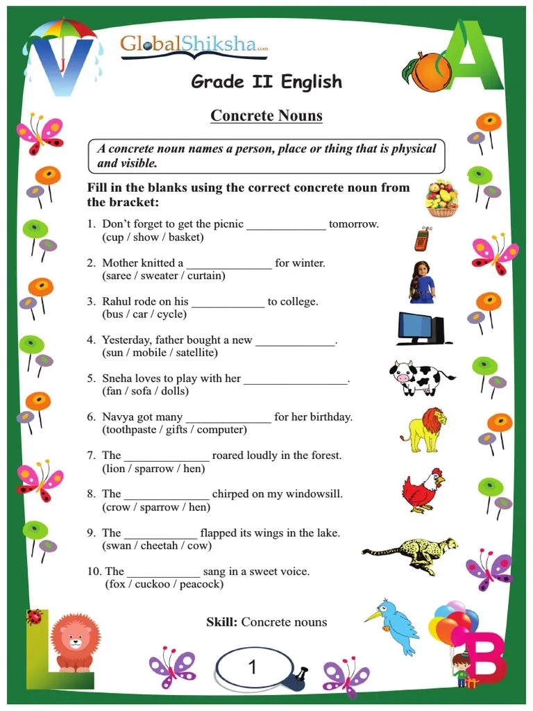 Grade 2 English Worksheet PDF Language Arts amp Discipline