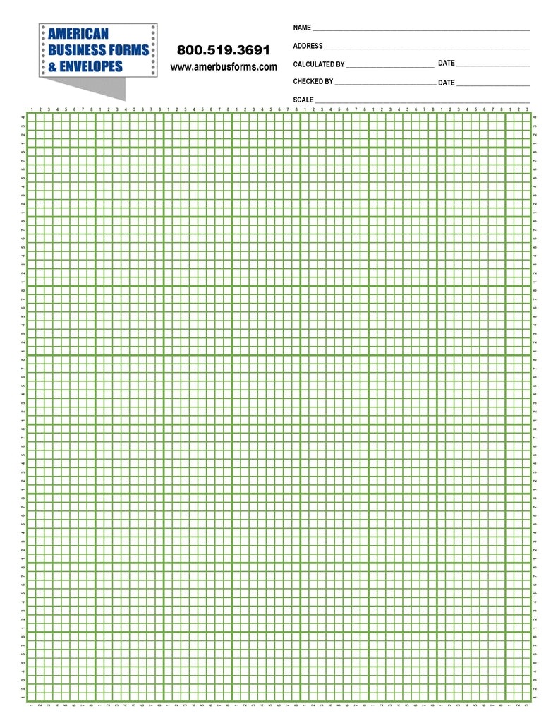 GRAPH PAPER 8 5in X 11in American Business Forms amp Envelopes 