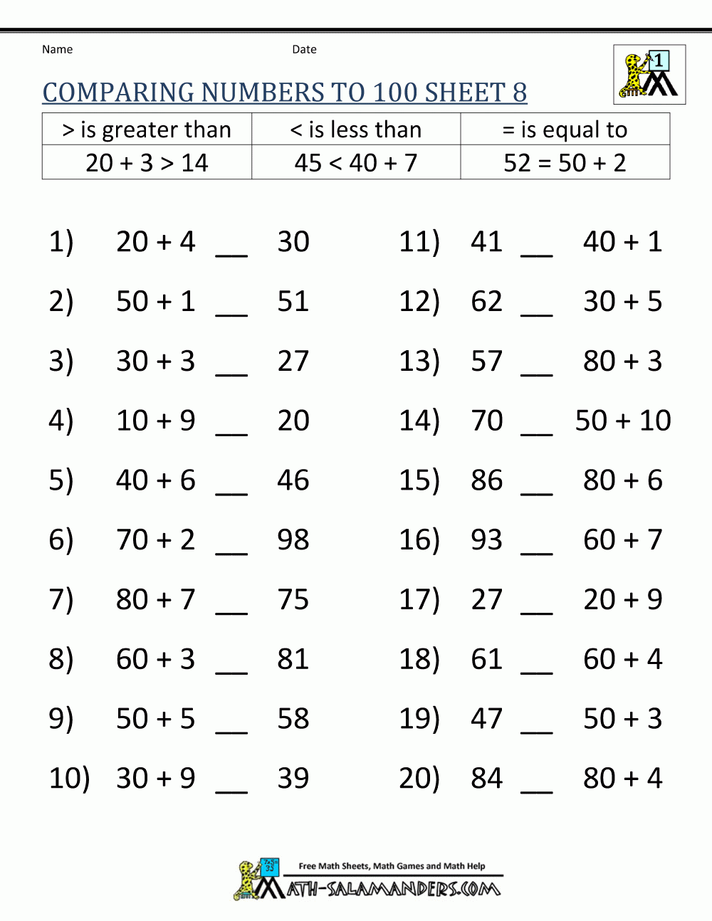 Free Printable 10 Years Old Maths Worksheet