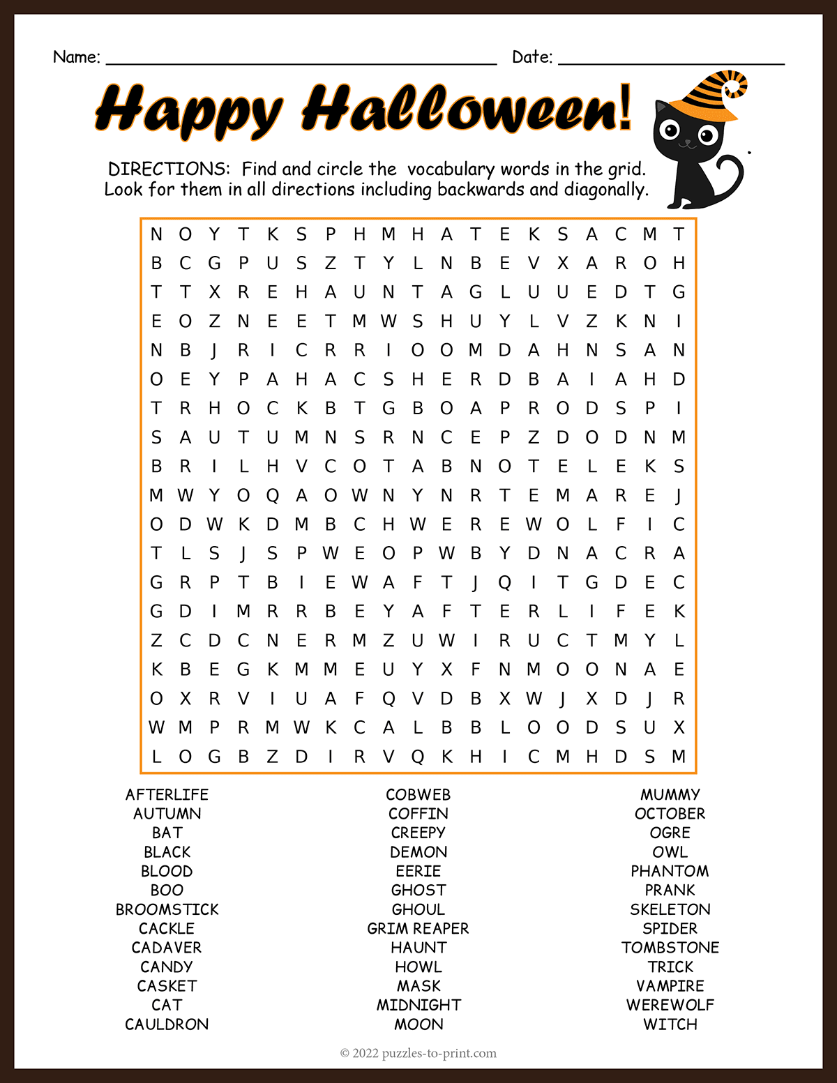 Free Printable Halloween Puzzles For Kids