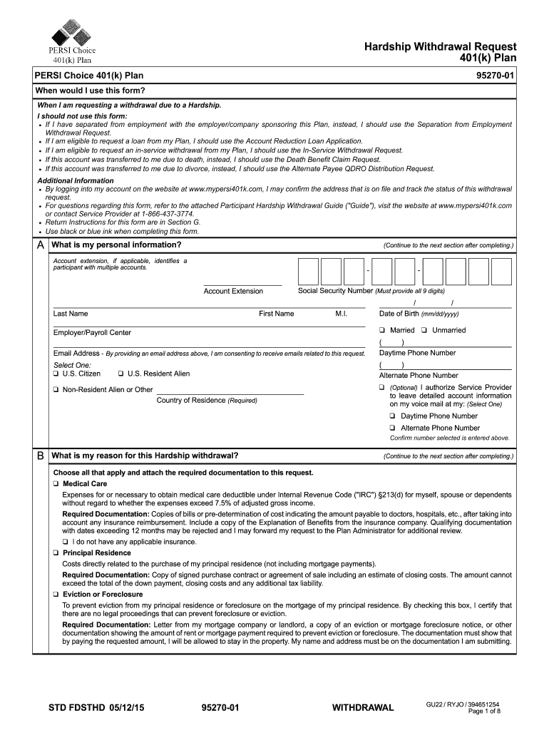 Hardship Distribution Request Form Fill Out amp Sign Online DocHub