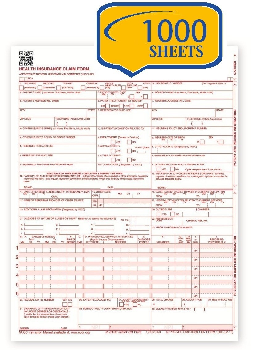 Omb 0938 1197 Form 1500 Printable