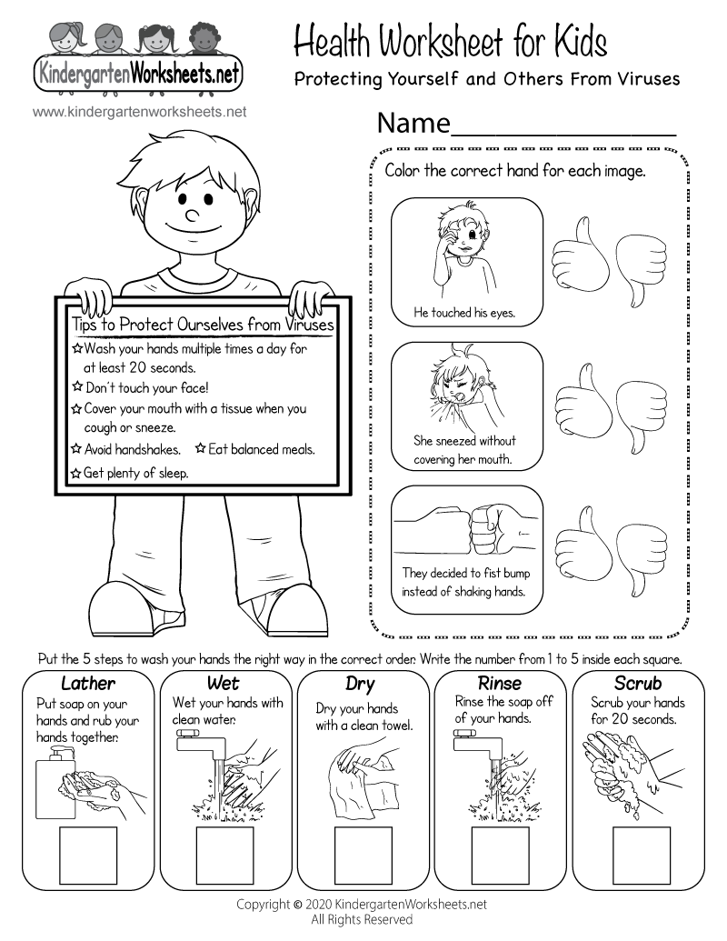 Health Worksheet For Kids Free Printable Digital amp PDF