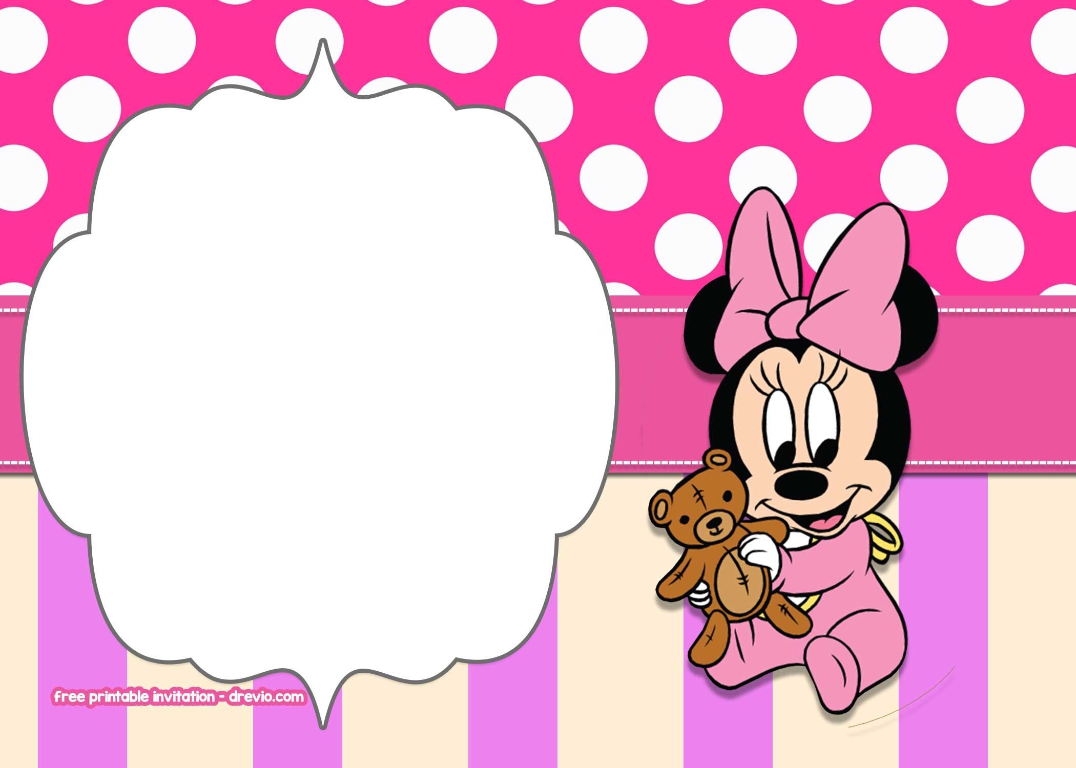 Hot Blank Minnie Mouse Baby Shower Invitations Sale
