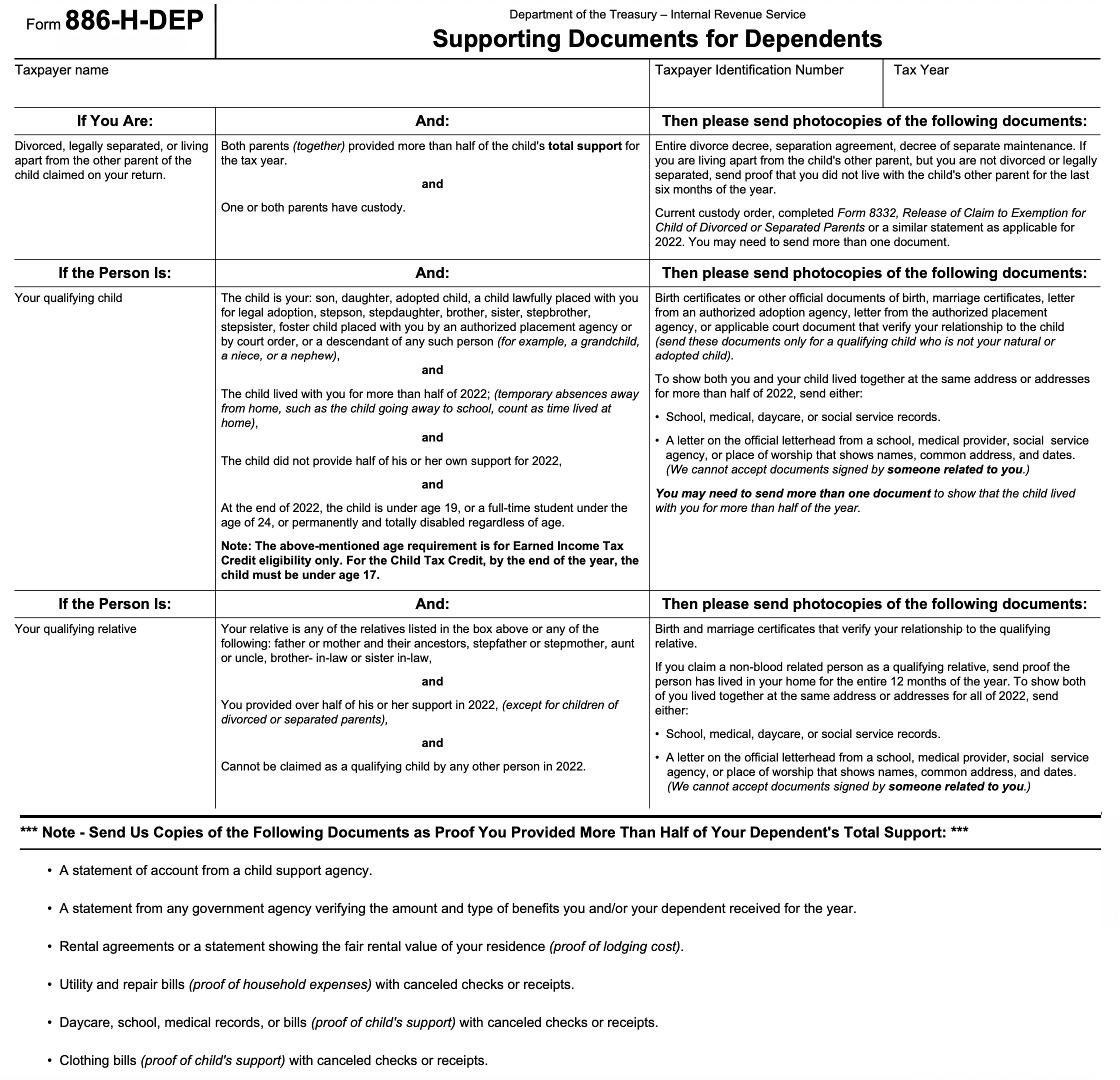 Irs Form Release Dependent Child