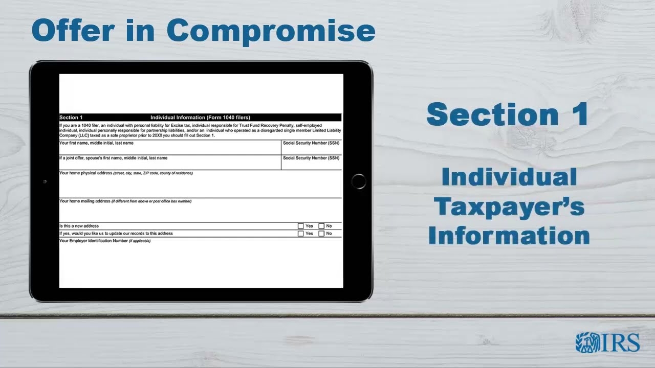 Irs Form 656 Section 1