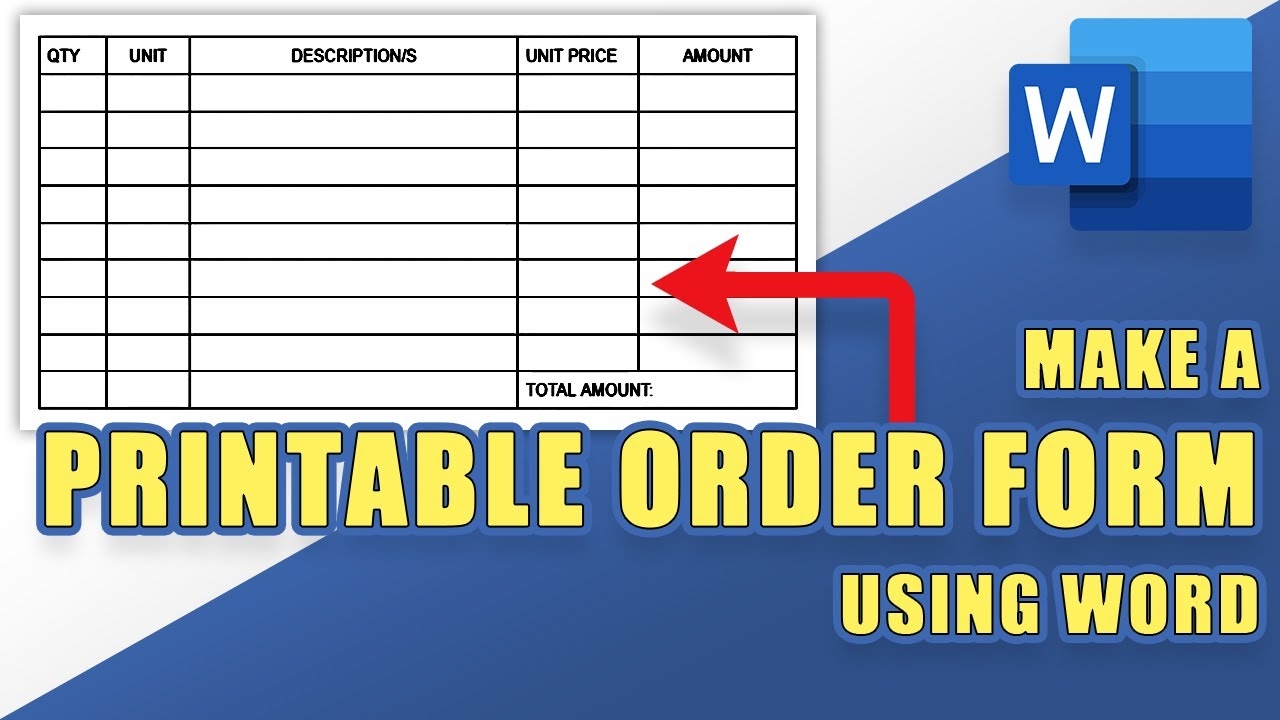 How To Create A Custom amp Printable ORDER FORM In Word Easily 