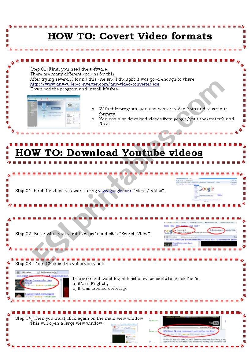 How To Download Esl Printables