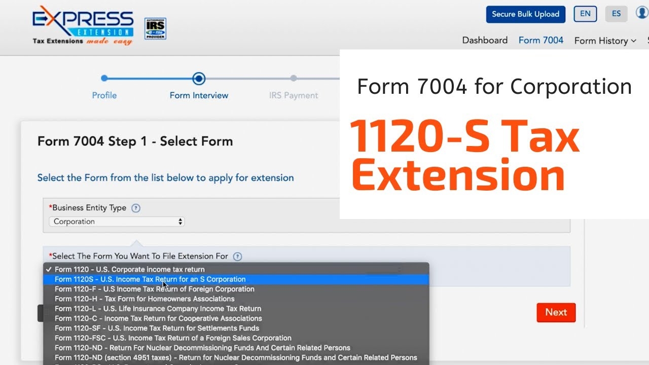Irs Form To File Business Extension S Corp