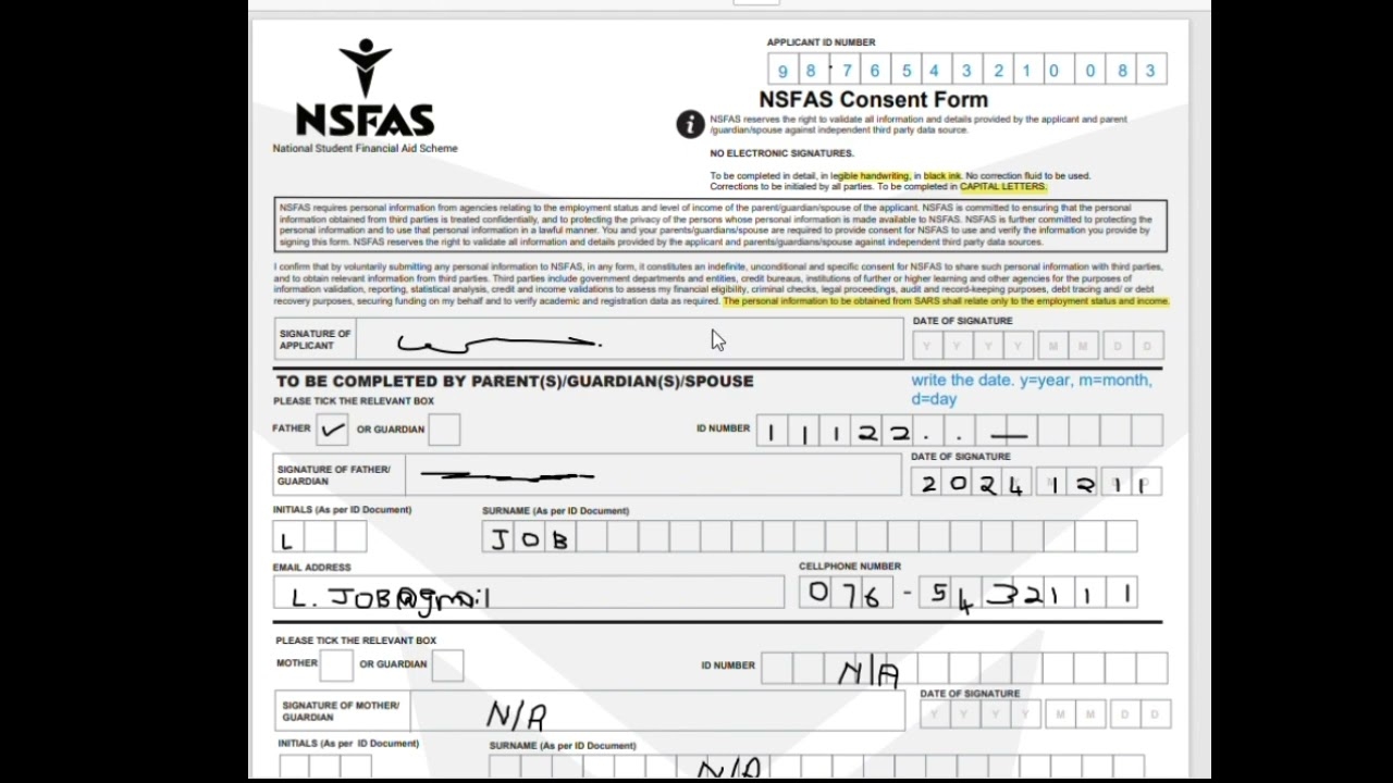Nsfas Consent Form 2026