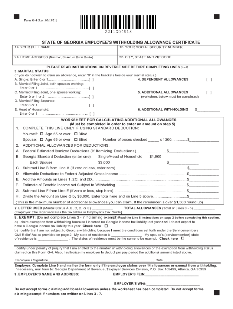 G4 Tax Form 2025