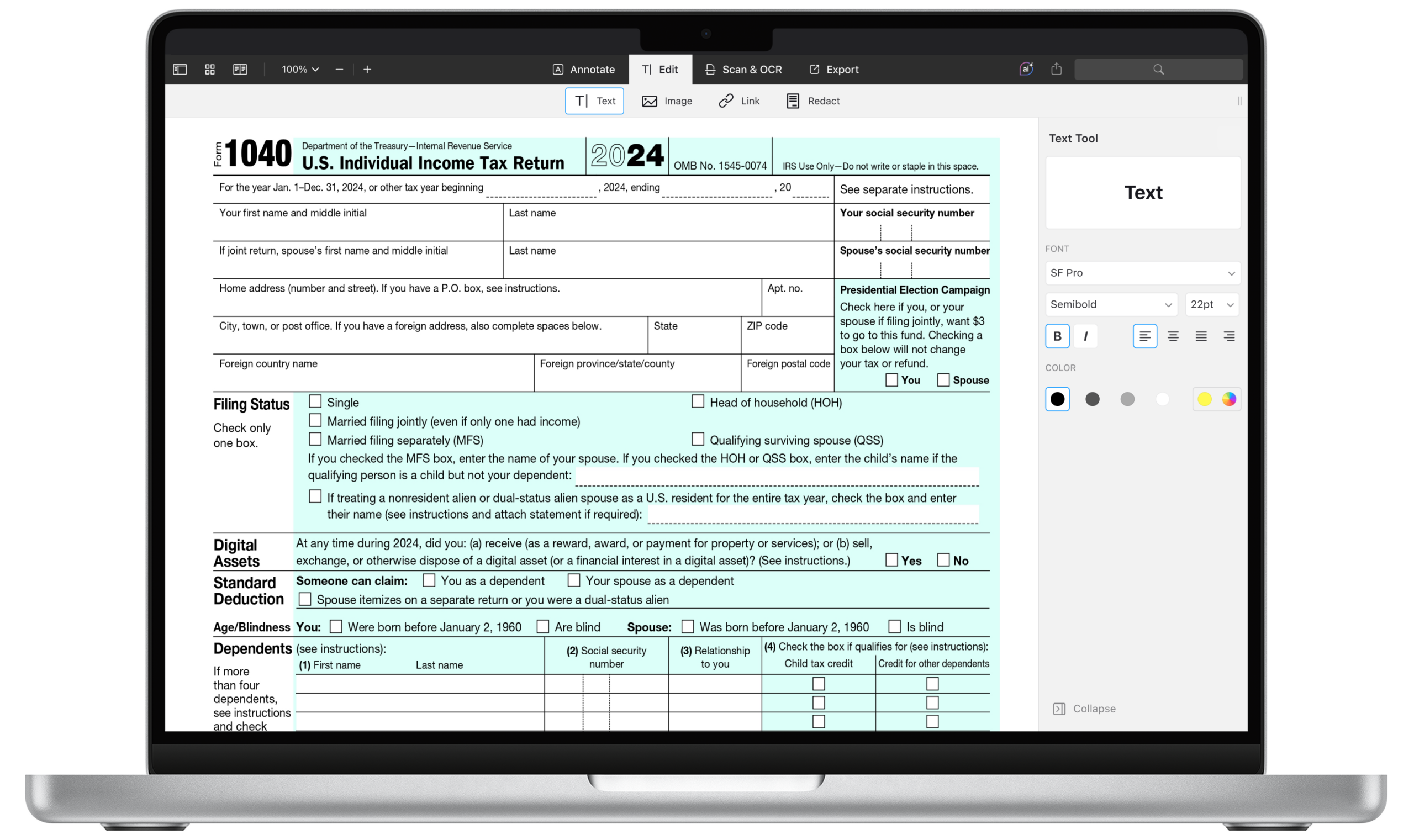 Irs Form 1040 Estimated Tax Form 2025
