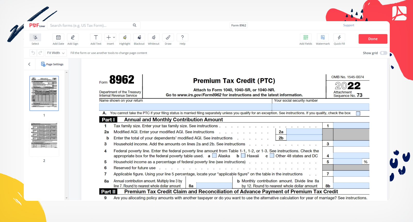 Irs Form Number 8962