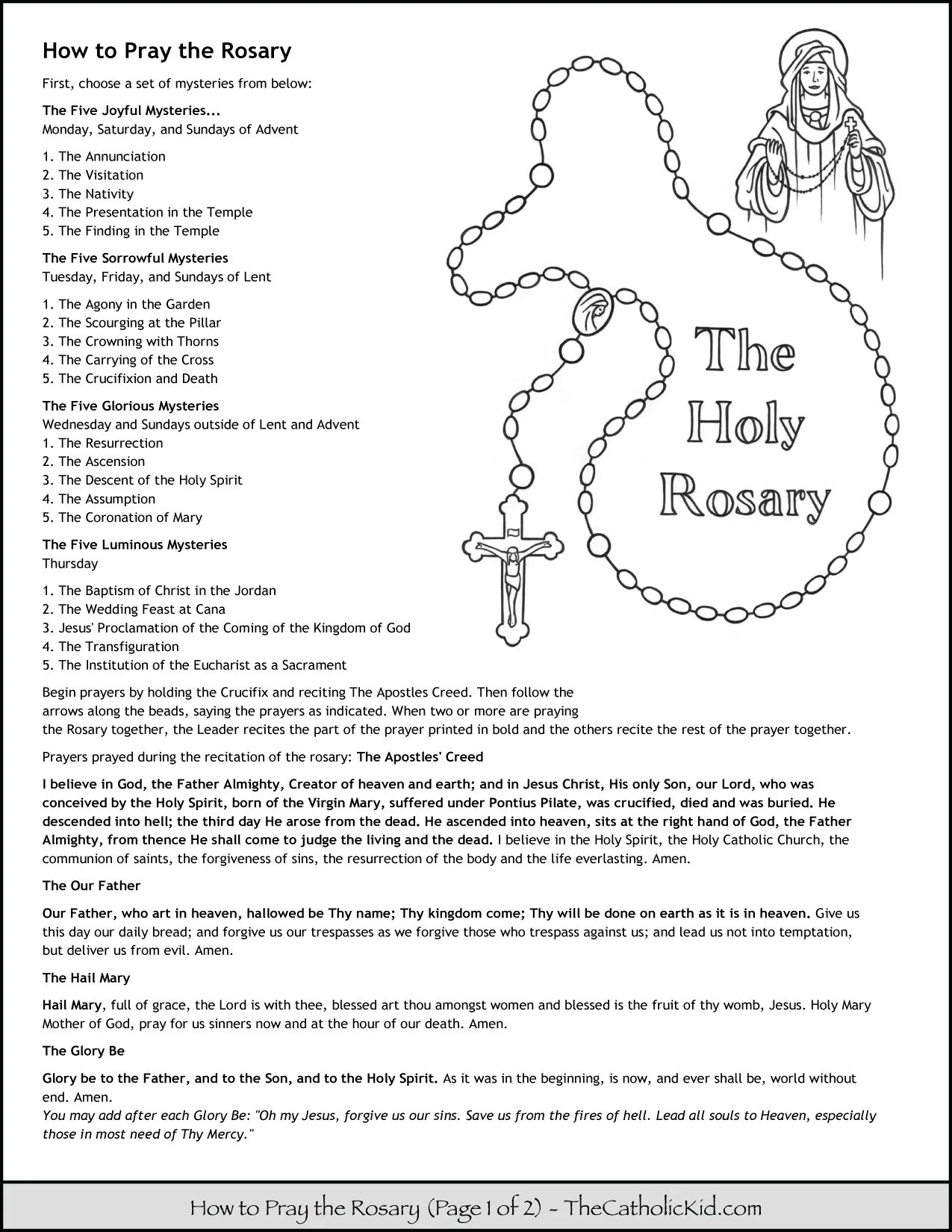 Free Printable Rosary Images