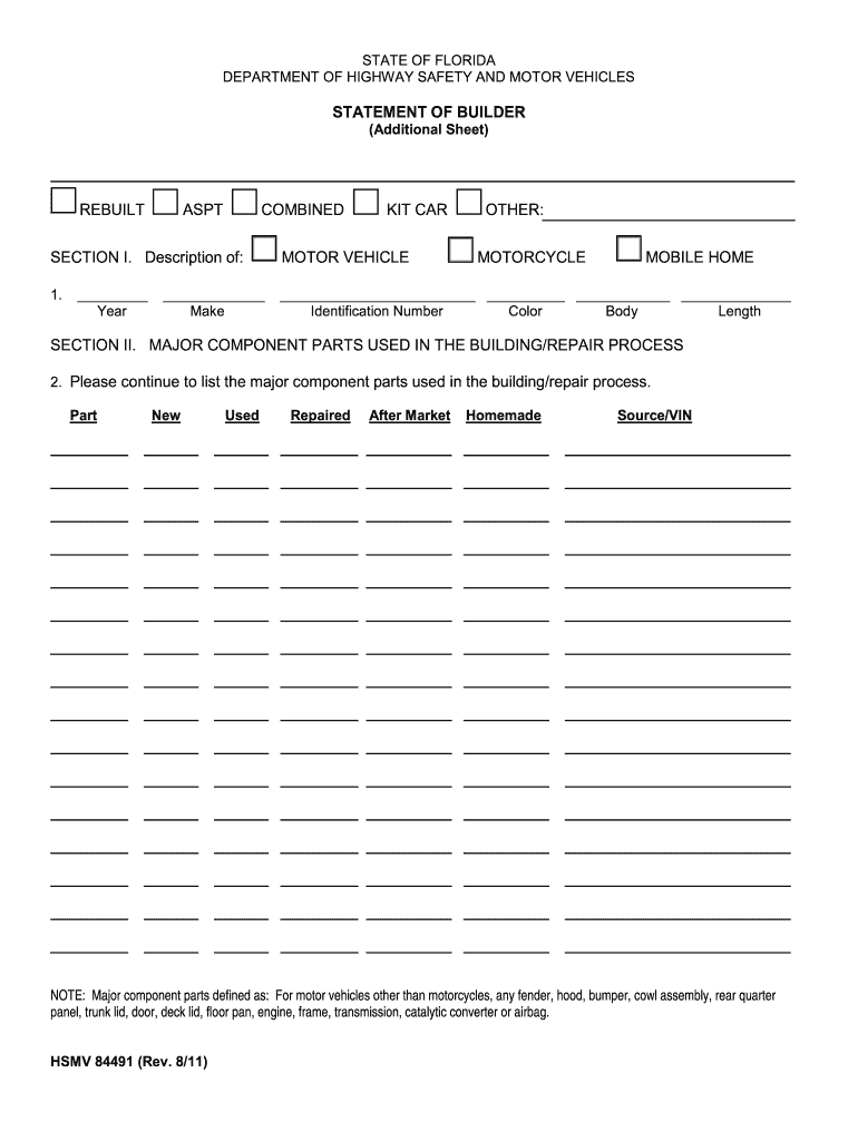 Form Hsmv 83039 Florida