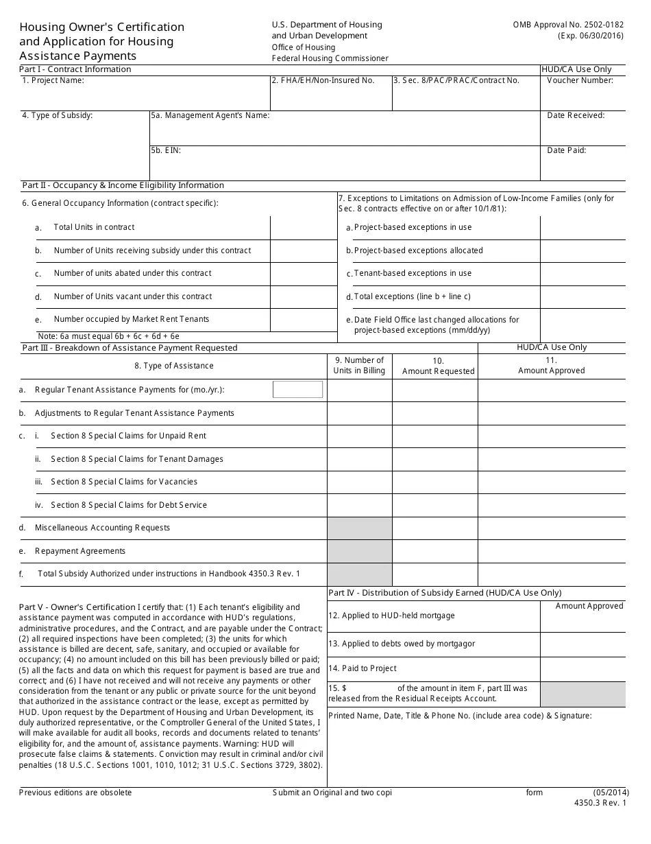 Hud Form 9991 Printable