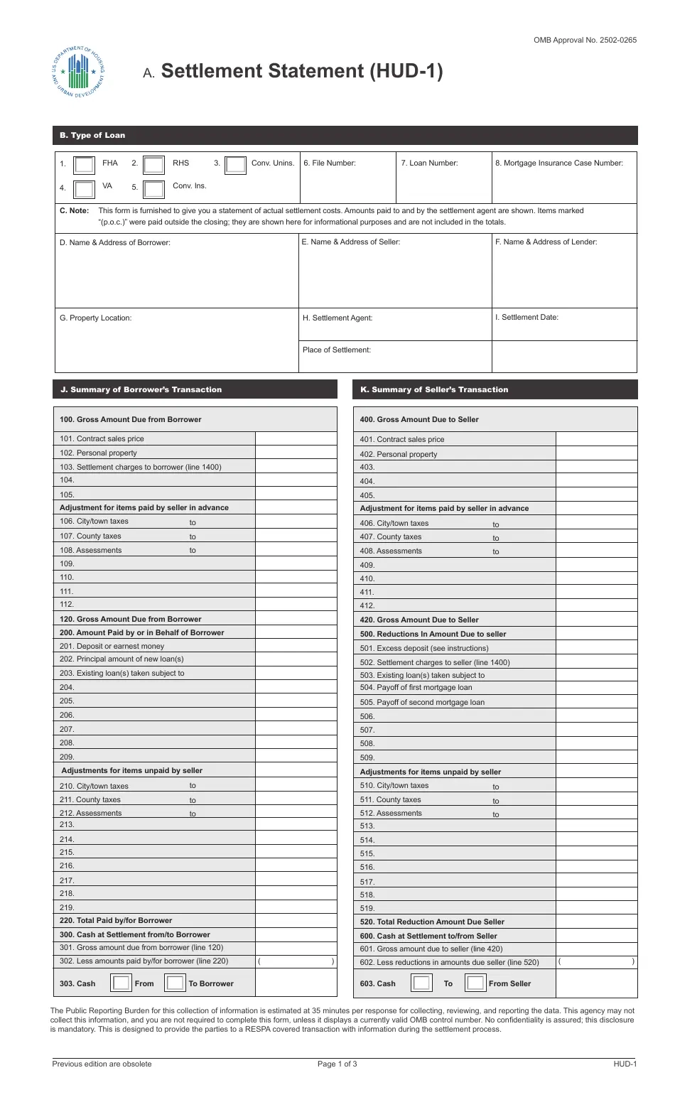 Hud Form 9991 Printable