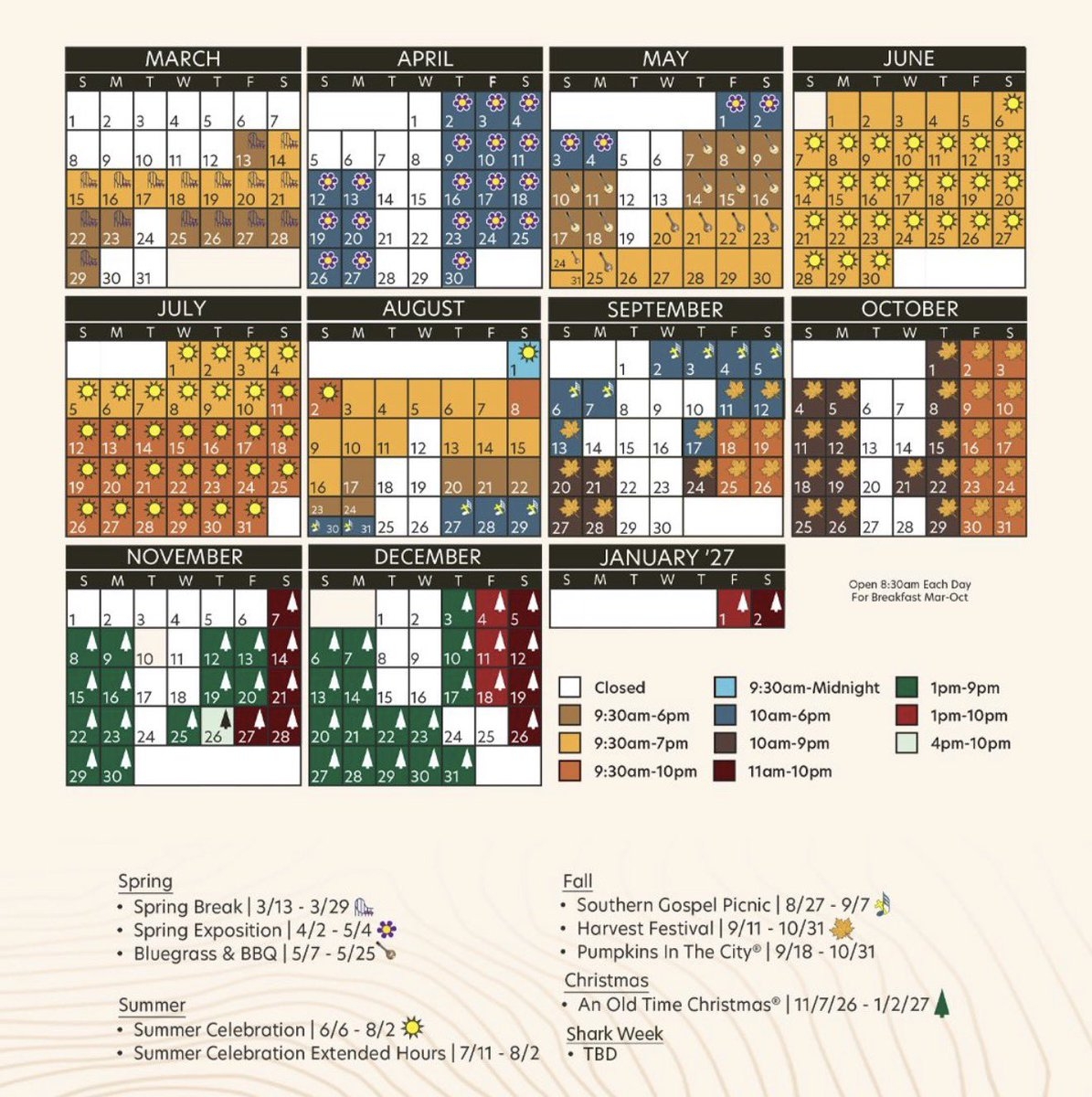 ICYMI Silver Dollar City Has Revealed Their 2026 Operating Calendar 