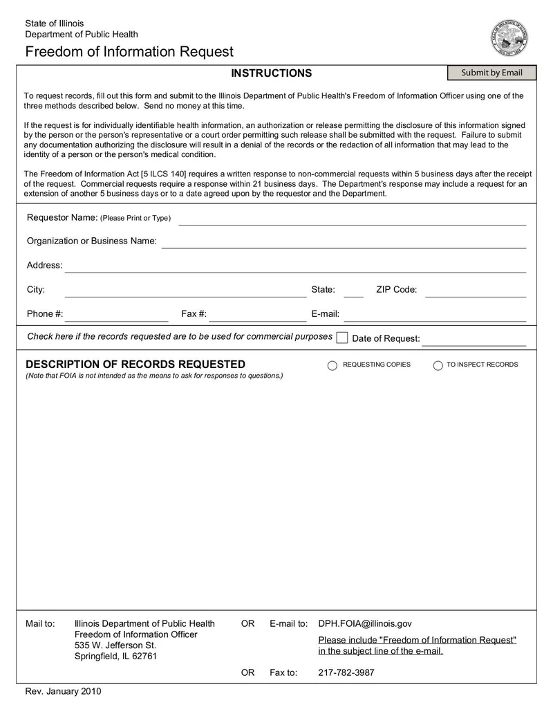 Foia Request Form Pdf