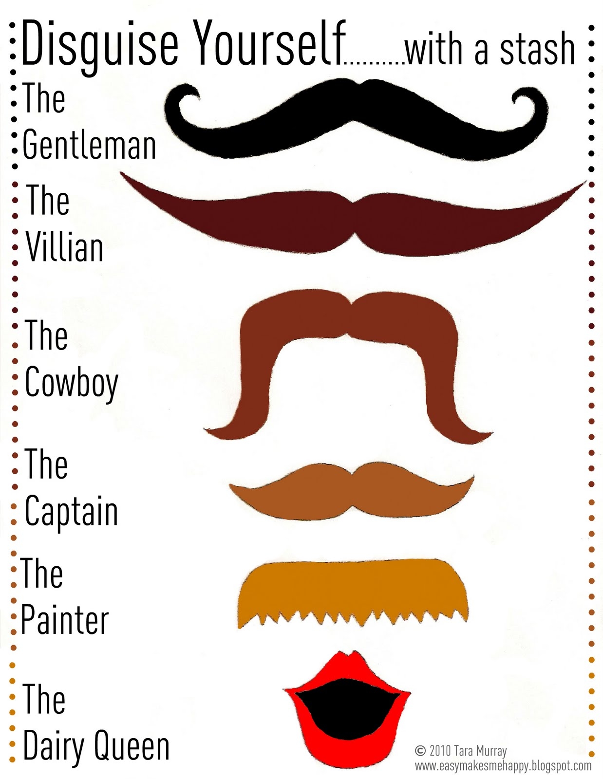 Mustache Template Printable