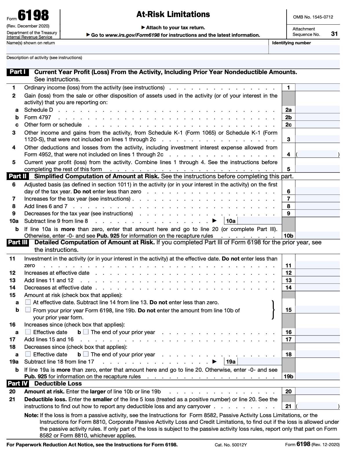 Instructions For Filling Out Form 6198 Pilot Blog