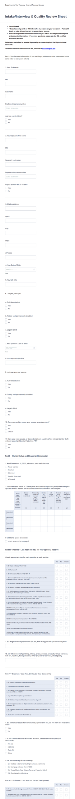 Irs Form 13614 C Spanish