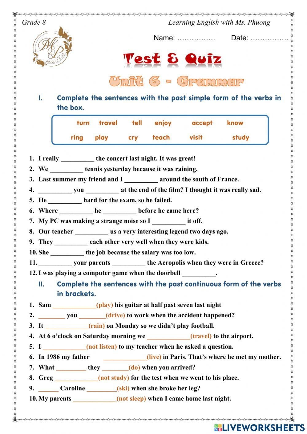Interactive 8th Grade English Worksheets Engaging Exercises For 