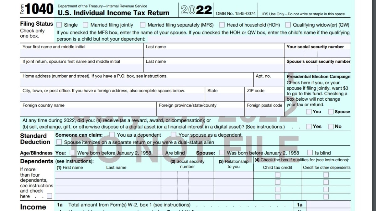 Tax Forms 2022 Irs
