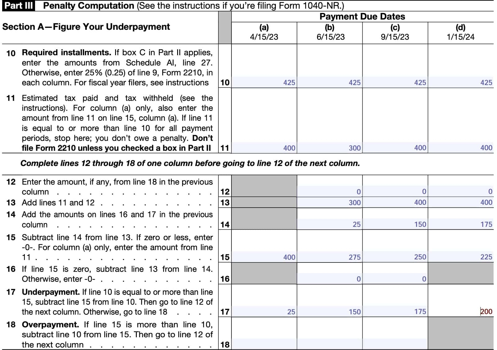 Irs Form Number 2210