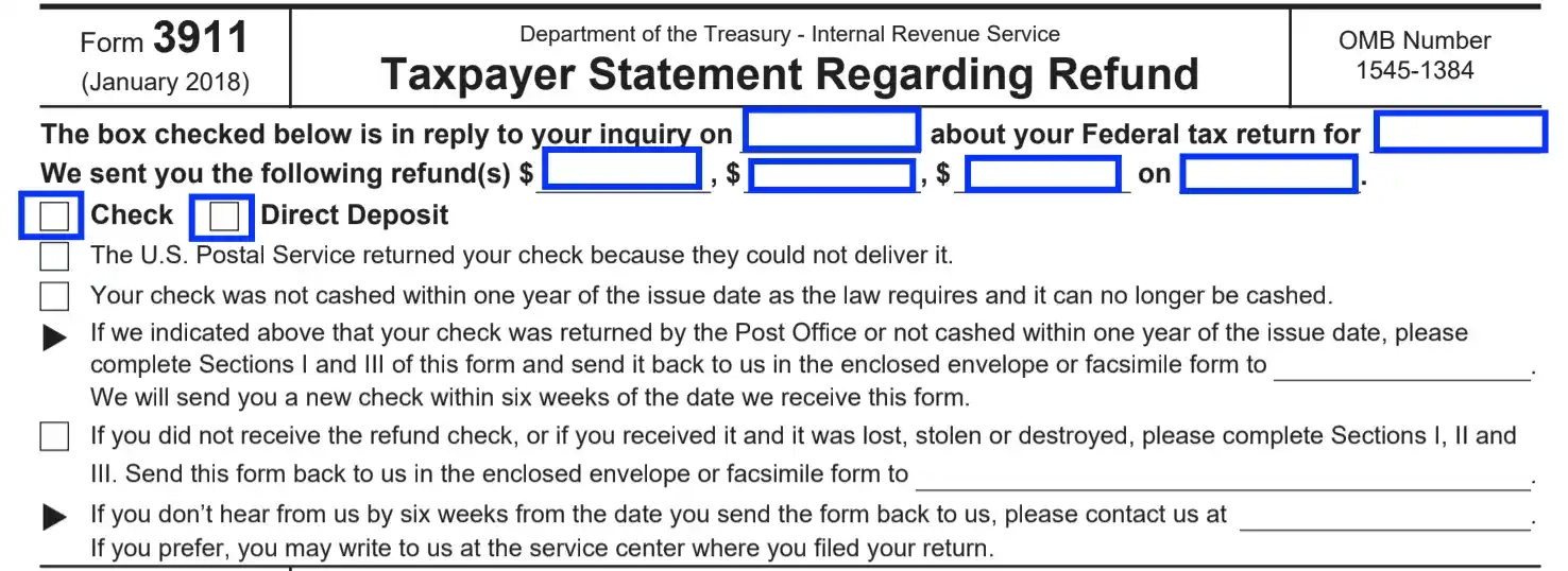 Irs Form 3911 Mailing Address