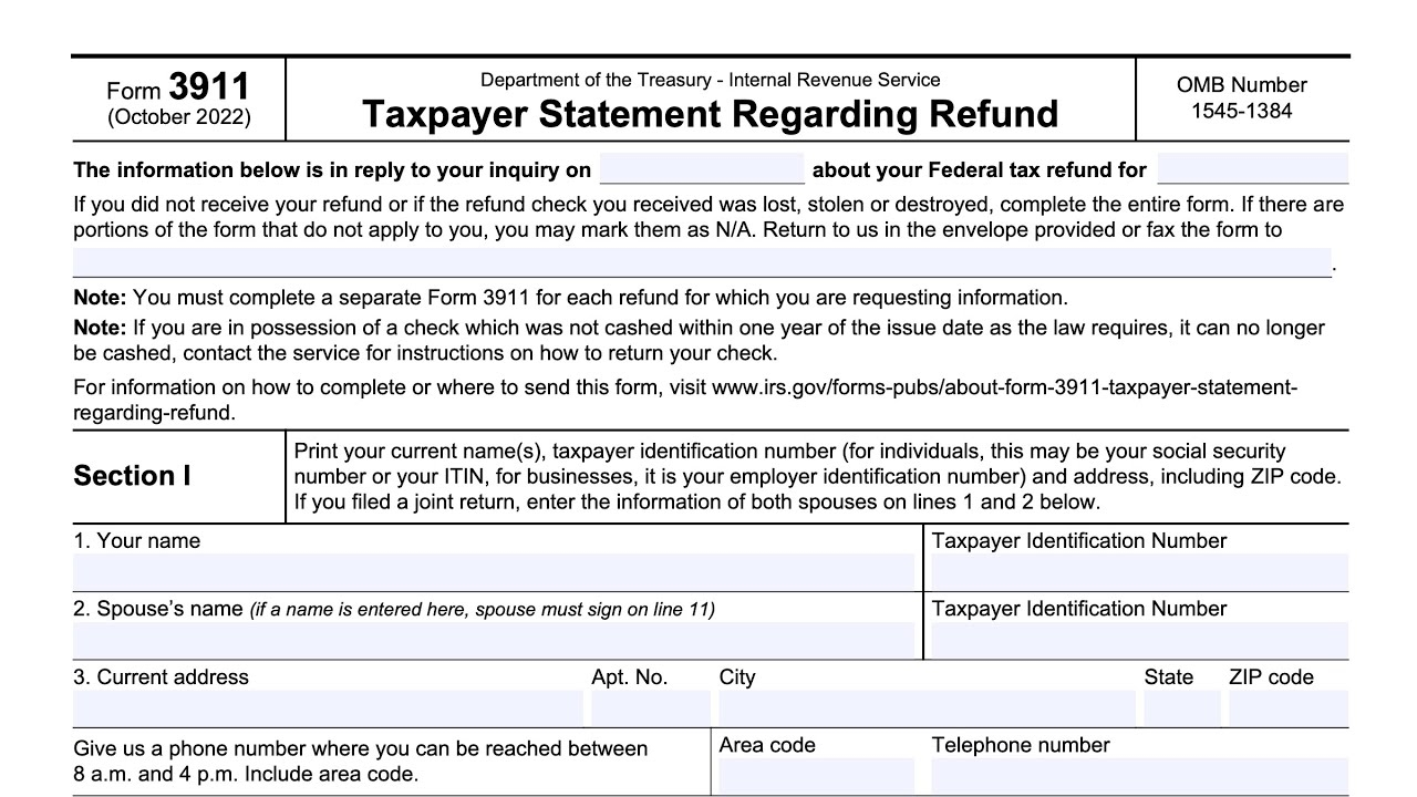 IRS Form 3911 Walkthrough ARCHIVED COPY READ COMMENTS ONLY